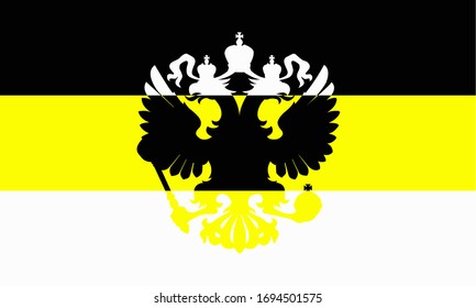 Russische Symlik - die Flagge des kaiserlich-russischen schwargelben Trikolorfarben