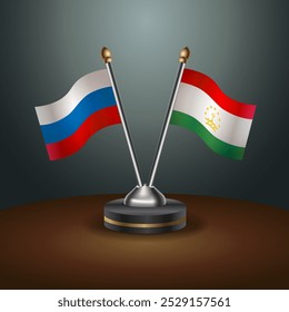 Tabela russa e tajiquistão sinaliza relação com fundo de gradiente. Ilustração de vetor