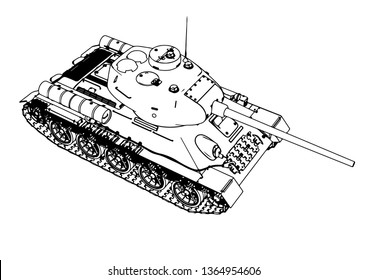 Russian tank sketch vector