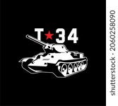 russian tank t-34. vector illustration sticker