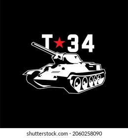 Russian Tank T-34. Vector Illustration Sticker