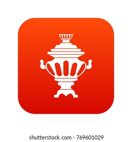 Russian tea samovar icon digital red for any design isolated on white vector illustration