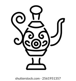 Russian teapot icon in line style 