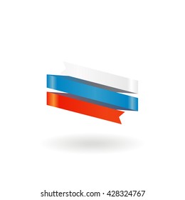 Russian three-color flag of the tape
