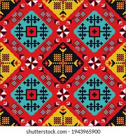 Russian tile, background decorative seamless pattern