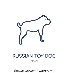Russian Toy dog icon. Russian Toy dog linear symbol design from Dogs collection. Simple outline element vector illustration on white background.