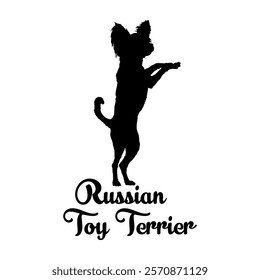 Russian Toy Terrier dog silhouette, dog breeds, logo, vector, silhouette,  animal, illustration, icon, sign, design, black, symbol, pet, love
