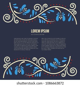 Russian tracery with the space for your text. Welcome to Russia concept. Vector illustration.
