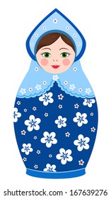 Russian tradition matryoshka dolls in vector