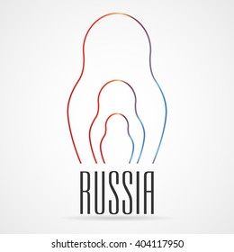Russian traditional doll Matrioshka. Russia vector icon in thin line style with colorful gradient. Stylish modern concept may useful for logotype design, poster, banner, advertisement