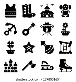 Russian Traditional Elements Solid Icons 