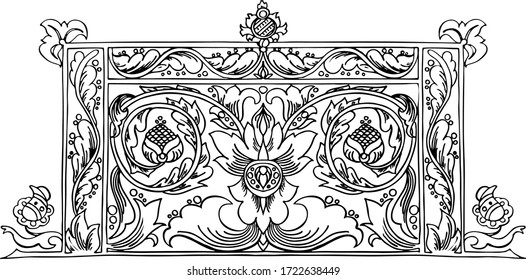 Russian traditional hand drawn ornaments