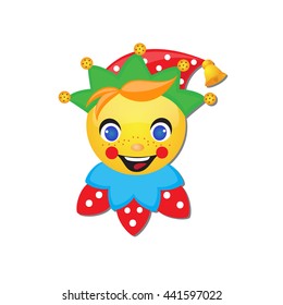 Russian traditional skomorokh clown. Icon. Smiley