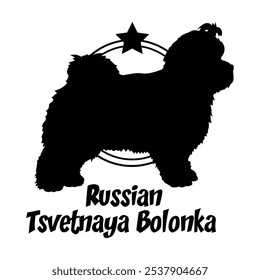 Russian Tsvetnaya Bolonka. dog silhouette,  dog, dog breeds, logo, vector, silhouette, logo design, animal, illustration, icon, sign, design, black,  symbol, pet