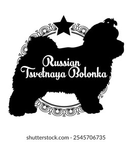 Russian Tsvetnaya Bolonka dog silhouette, dog, dog breeds,  vector, silhouette, logo design, animal, illustration, icon, sign, black, pet