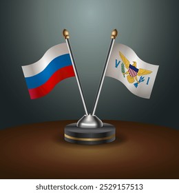 A tabela Ilhas Virgens Russas e Americanas sinaliza a relação com o plano de fundo do gradiente. Ilustração de vetor