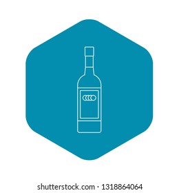 Russian vodka bottle icon. Outline illustration of russian vodka bottle vector icon for web
