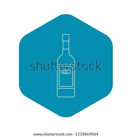 Russian vodka bottle icon. Outline illustration of russian vodka bottle vector icon for web
