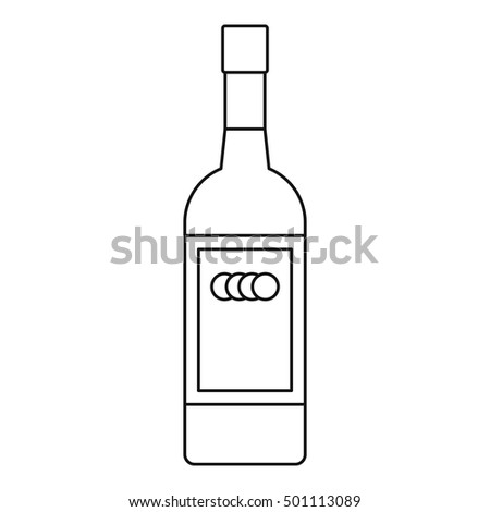 Russian vodka bottle icon. Outline illustration of russian vodka bottle vector icon for web