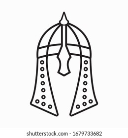 russian warrior line icon helmet