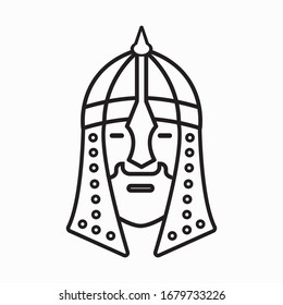 russian warrior line icon soldier