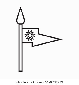 russian warrior line icon spear