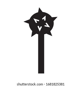 russian warrior simple icon mace