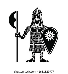 russian warrior simple icon soldier