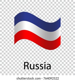 Russian wavy flags. Icon on a transparent background. Vector illustration