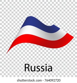 Russian wavy flags. Icon on a transparent background. Vector illustration
