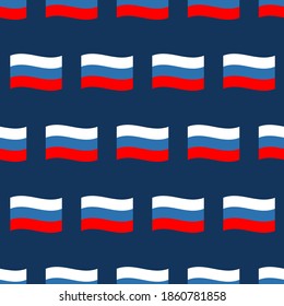 Russian wavy flags vector seamless pattern background for russian national and public holidays.