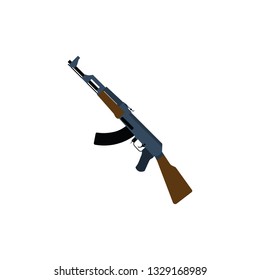 Russian weapon rifle icon. Flat color design. Vector illustration.