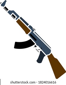 Russian Weapon Rifle Icon. Flat Color Design. Vector Illustration.