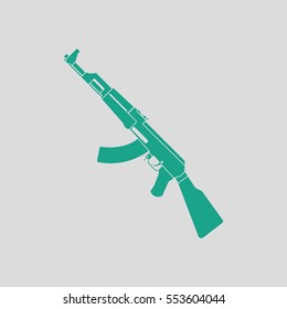 Russian weapon rifle icon. Gray background with green. Vector illustration.