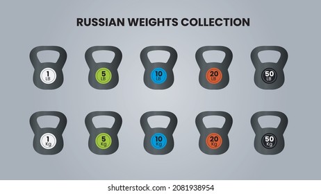 Russian weights collection different weigths