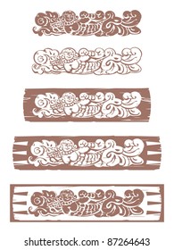 Russian wooden decoration 3, vector