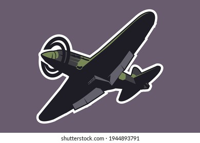 Russian World War II Fighter Plane Vector Illustration