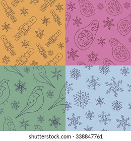 Russian xmas pattern set