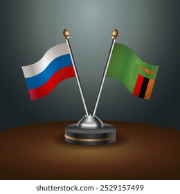 Tabela russa e zâmbia sinaliza relação com fundo de gradiente. Ilustração de vetor
