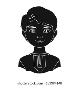 Russian.Human race single icon in black style vector symbol stock illustration web.