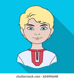 Russian.Human race single icon in flat style vector symbol stock illustration web.