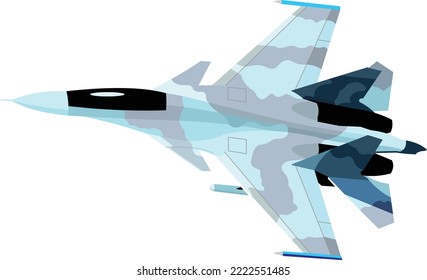 Russian-made jet aircraft, SU-30 blue