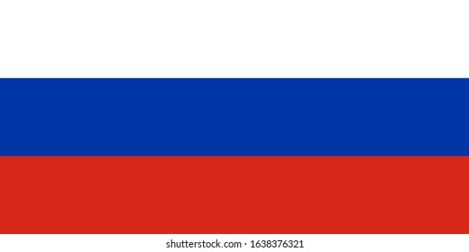 Russia's national flag is isolated in official colors.