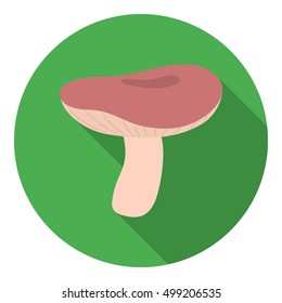 Russula icon in flat style isolated on white background. Mushroom symbol stock vector illustration.