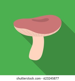 Russula icon in flat style isolated on white background. Mushroom symbol stock vector illustration.
