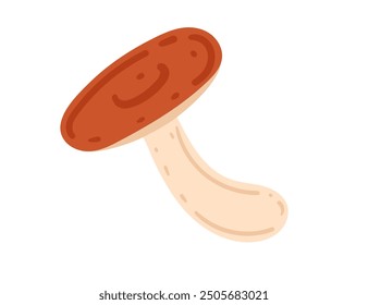 Russula red-capped mushroom. Ideal for mushroom foraging, culinary designs, and nature-themed content. Vector illustration isolated on white background