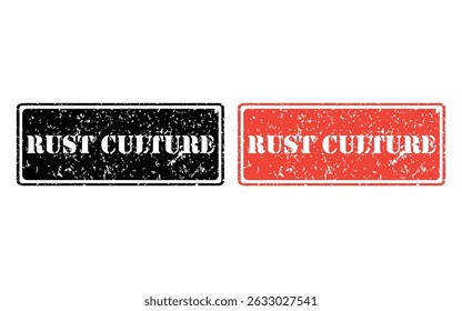 rust culture grunge stamp design, vector, isolated on transparent background