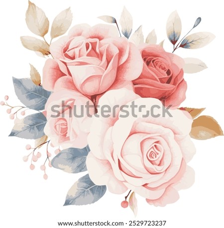Rust orange and blush pink antique rose, beige and pale flowers, creamy dahlia, peony, ranunculus