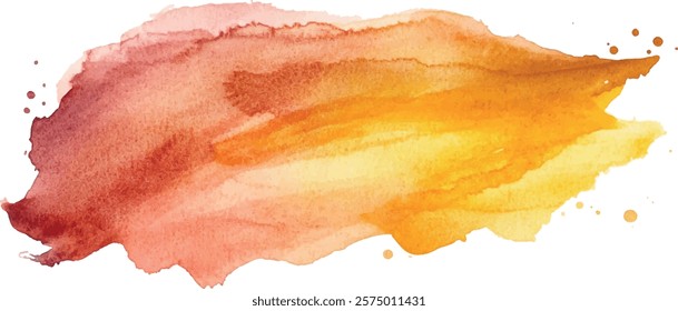 Rust orange watercolor brushstroke on white background