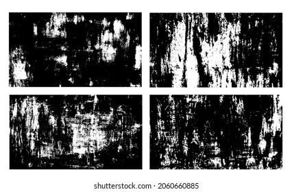 Rust and Paint Strokes on Old Metal Surface Grunge Textures Set